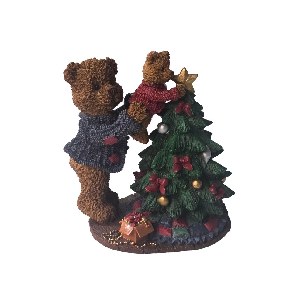 Windsor Bears Cranbury Commons Daddy and Steven 1998 Christmas Figurine L63567
